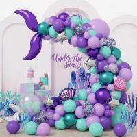 【CC】 140Pcs Theme Arch Kids Birthday Decoration Baby Shower Under The Sea Wedding Supplies