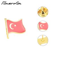 FlowersLin 1PC Turkey Flag Pattern Enamel Pin Badge Retro Scarfs Clothes Bag Jewelry Fashion Brooches Pins