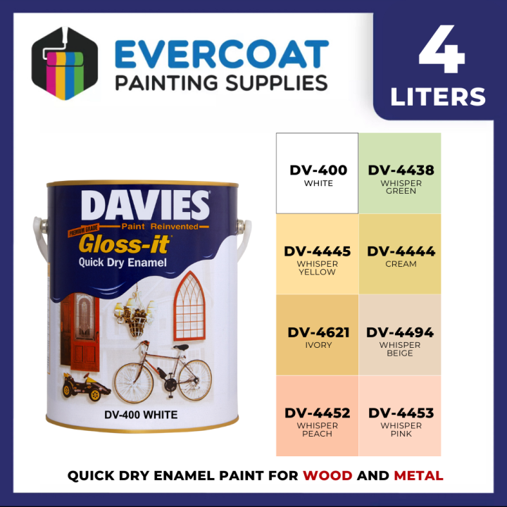 Davies Glossit QDE Paint for Wood / Furnitures 4L (Whites and Neutrals