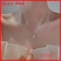 Qcici สร้อยคอมุกเลียนแบบมินิมอลลิสต์สร้อยคอจี้ไหปลาร้าโซ่เชอร์รี่สำหรับผู้หญิงสร้อยคอที่น่ารักดีเครื่องประดับคอแฟชั่นงานแต่งงาน