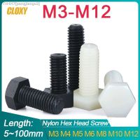 ✚ Black/ White Nylon External Hex Head Screws Plastic Hexagon Bolts M3 M4 M5 M6 M8 M10 M12 for Heat/ Electricity Insulation USE