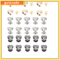 GOTORADE สีผสมกัน หมุดตกแต่งรูปหัวใจ โลหะผสมอัลลอยด์ หมุดหมุดย้ำ การทำต่างหู อุปกรณ์เสริมเสื้อผ้า การทำหัตถกรรมเครื่องประดับ