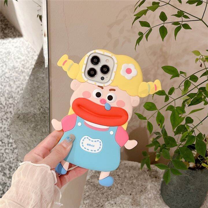 เคสโทรศัพท์มือถือ-ซิลิโคนนิ่ม-ลายการ์ตูนผู้หญิง-หางหมู-สําหรับ-iphone-14-pro-max-13-pro-max-12-pro-max