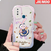 เคส JIUMOO สำหรับ VIVO Y12 Y15 Y3 Y12i Y3s เคสลายการ์ตูนกระต่ายสีม่วงสีสันสดใสน่ารักเนื้อครีมกันกระแทกแบบใสนิ่มเคสมือถือโปร่งใสลายกล้องถ่ายรูปที่สร้างสรรค์ฝาครอบป้องกันซิลิโคน