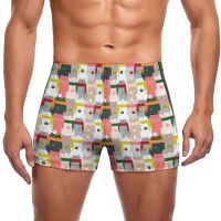 Nordic Animal Swimming Trunks Cute Bear Pattern Training Plus Size Swim Shorts Fashion Elastic Male Briefs Swimwear