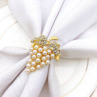 10pcs High-end ho tableware fruit grape napkin buckle pearl napkin ring mouth cloth ring model room decoration buckle