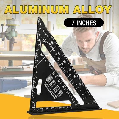 Triangle Ruler 7inch Aluminum Alloy Angle Protractor Speed 90 Degree Square Measuring Ruler for Building Framing Tools Gauges
