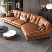 KOOXJEANS Sofa โซฟาสำนักงาน โซฟาหนังแท้ โซฟาหนัง 3ที่นั่ง	มีพนักพิง เบาะนุ่ม Genuine leather 340 x 95 x 83 cm