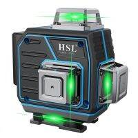 HSL 4D เครื่องมือปรับระดับออปติคอล16เส้นระดับเลเซอร์สีเขียว5200Mah 8H ทนทานต่อแนวนอนเครื่องมือก่อสร้าง360