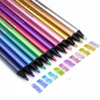 Brutfuner Metallic/Macaron 12สีดินสอระบายสีชุดดินสอสีไม้นิ่มสำหรับศิลปะเครื่องเขียนเด็ก