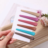 【PrettySet】Candy Color Acrylic Frosted Edge Clip Duckbill Clip One Word Hair Clip Makeup Wash Face Bangs Clip Hair Accessories