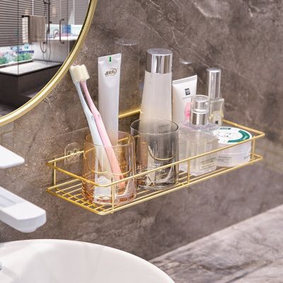 Nordic Wrought Iron Toilet No Perforation Shelf Wholesale Bathroom Wall Storage Rack Toilet Wall Shelf  Bathroom Accessories Bathroom Counter Storage