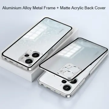 For Xiaomi Poco F5 Pro, Luxury Metal Aluminum Back Hybrid Soft Bumper Cover  Case