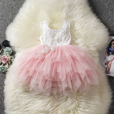 Girls Pink Summer Dress Sequined Evening Party Princess Velvet Tutu Gown Baby New Year Clothes Toddler Girl Xmas Dresses 2-6Y