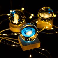 USB LED 3D Crystal Ball Night Light Moon Galaxy Projectors Bedroom Decor Lamp Creative Gifts For Kids Bedside Night Light Night Lights