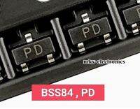 (5ตัว) BSS84 , PD , 0.13A 50V P-Channel Mosfet SMD SOT-23