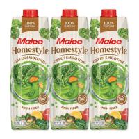 Malee Homestyle Green Smoothie 100% 1000 ml x 3 Boxes. มาลี โฮมสไตล์ น้ำผักผลไม้ 100% 1000 มล. x 3 กล่อง