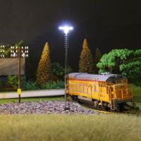 Special Offers LQS64HO 3Pcs OO HO Scale Ladder Street Lights 1:87 Fish-Bone Shaped Post Bright White Two-Leds Model Railway Layout