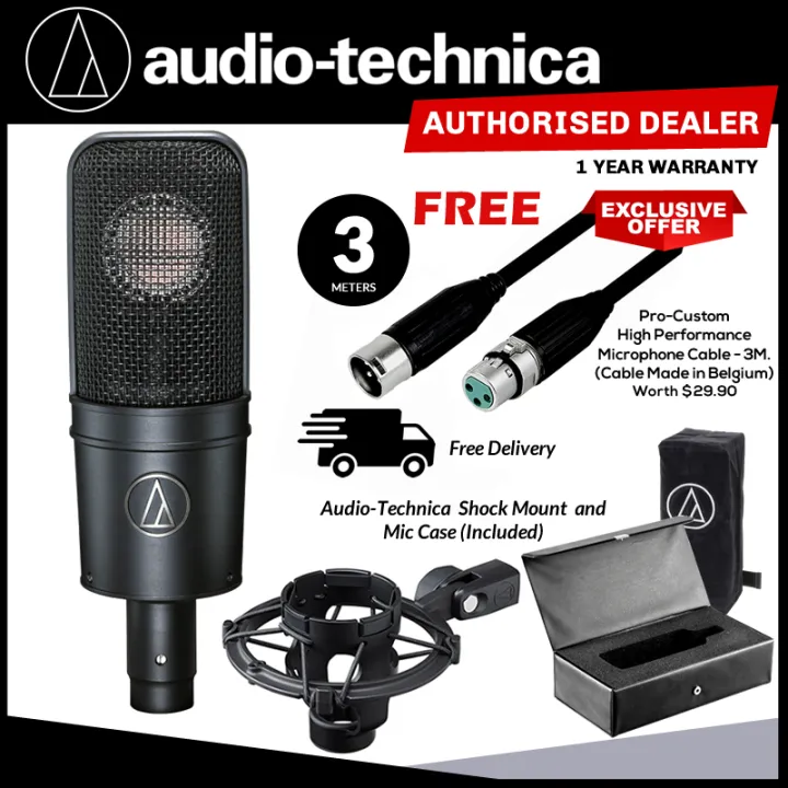 Audio Technica AT4040 Large Diaphragm Condenser XLR Microphone, AT4040, Audio  Technica condenser mic, audio technica at4040, at 4040 | Lazada Singapore