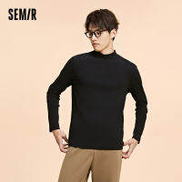 Semir T Shirt Men Top Fashion Winter Comfortable Simple Solid Casual Inner Wear Long-Sleeved Bottoming Shirt