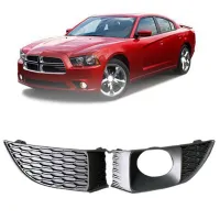 Car Front Bumper Fog Lamp Cover Grill Grille Bezel Assembly 68092614AA 5182372AA Replacement Accessories for Dodge Charger 2011-2014