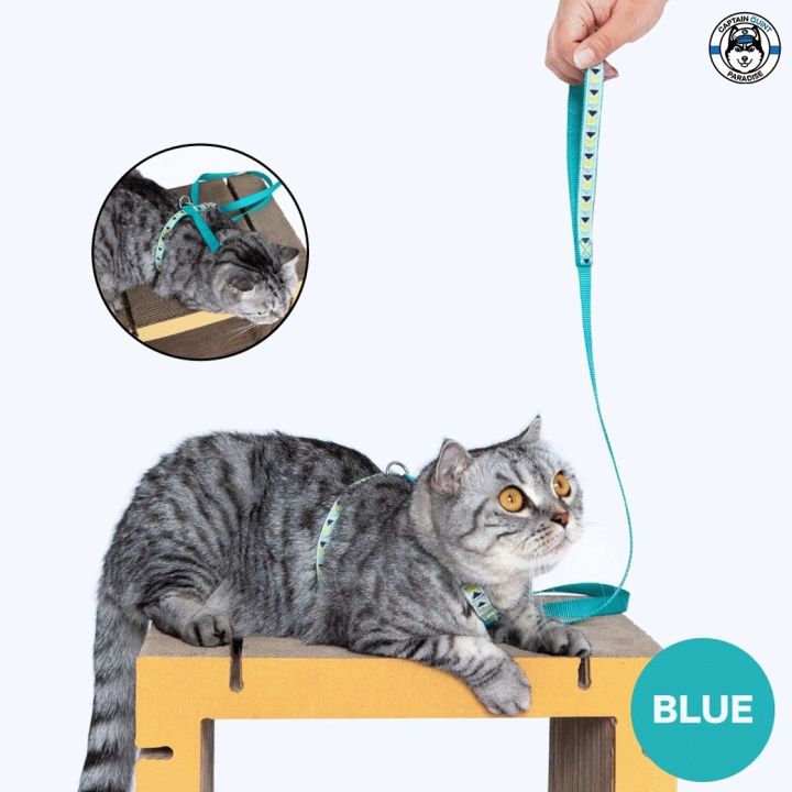 kafbo-สายรัดอกและสายจูงสำหรับแมว-สายจูงแมว-สายรัดอกแมว-cat-harness-leash-สายจูงสัตว์เลี้ยง-ปลอกคอและสายจูง