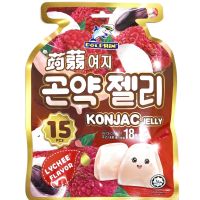 ?Extra 50% 300g Dolphin KONJAC Jelly  LYCHEE Flavor ซองใหญ่ 15pcs เยลลี่บุก รสลิ้นจี่