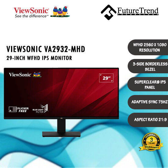 Viewsonic VA2932 MHD 29" WFHD (2560 x 1080) / 3side Borderless Bezel / 219 Aspect Ratio / IPS