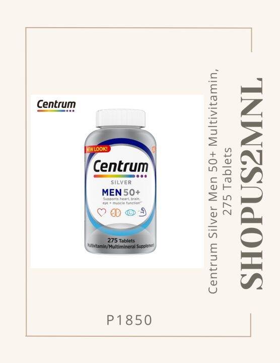 Centrum Silver Men 50+ Multivitamin, 275 Tablets | Lazada PH