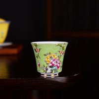 Porcelain Handmade Teacup Ceramic Kungfu Tea Cup Tea Bowl Single Teaware 50ml Floral Pattern Decorated Gift Storage Supply