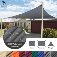 Sun Shade Sail กันน้ำสี่เหลี่ยมผืนผ้า 4x3M/3x2M Gazebo Canopy สำหรับกลางแจ้งสนามหญ้า Patio Yard ระเบียง Sunshade Sail Garden กันสาด-Meqiao ke