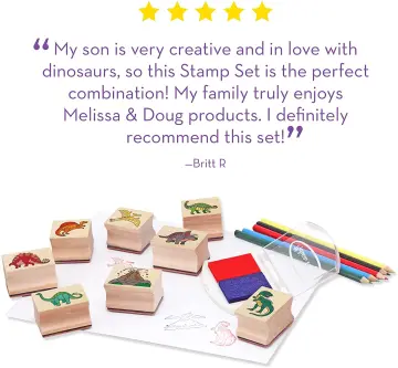 Melissa & Doug Deluxe Happy Handle Stamp Set With 10 Stamps, 5