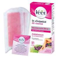 [Hot Deal] Free delivery จัดส่งฟรี Veet Wax Strips Shea Butter and Berry for Normal Skin 3pairs Cash on delivery เก็บเงินปลายทาง