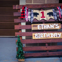 Lumberjack First Birthday, Lumberjack Party, Lumberjack First Birthday Banner, Bear Party Decoration, One Burlap Banner