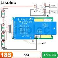 BMS 18S สมดุลกับ NTC 66.6V 21700 18650ลิเธียมลิโพอีควอไลเซอร์บอร์ดป้องกันปล่อยชุดแบตเตอรี่สำหรับวงจรไฟฟ้า E-Bike