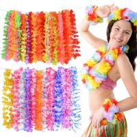 5/10Pcs Hawaii Party Garland Artificial Silk Flower Necklace Luau Aloha Summer Tropical Beach Wedding Party Decoration