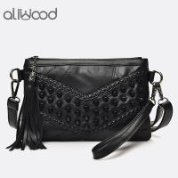 Fashion Tassel Womens Bags Luxury Fringed Handbags Genuine Leather Women Messenger Bag For Girls Crossbody Bag Females Clutches