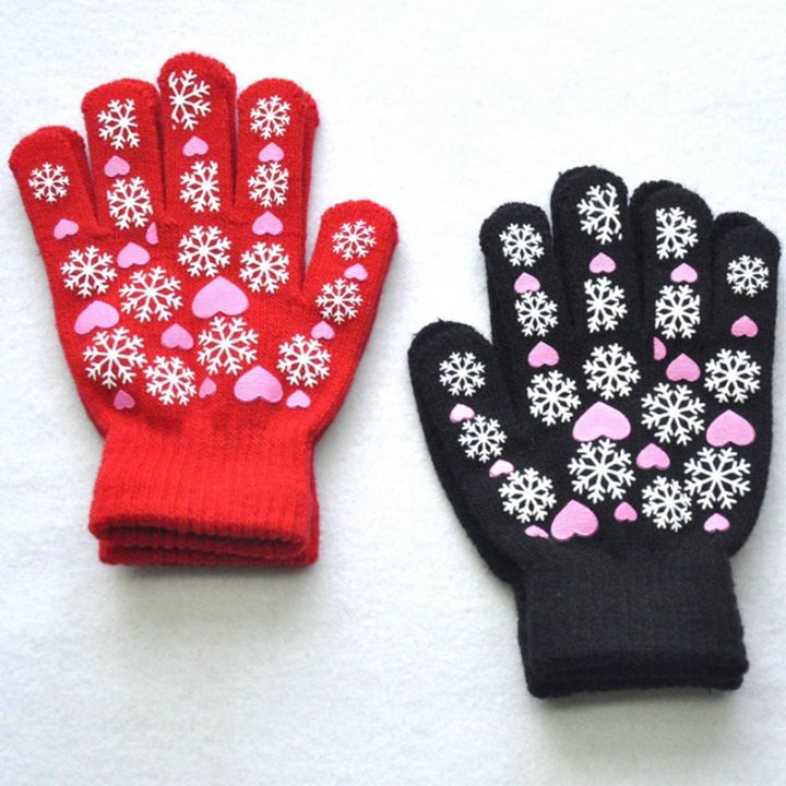 ถุงมือเสื้อถักไหมพรม-lijing-สำหรับเด็กกลางแจ้งกีฬาเกล็ดหิมะเย็นถุงมือนักเรียนลายความรักขนาดเล็ก