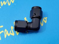 BLACK AN6 Female to 6AN AN-6 Female 90 Degree Flare Swivel Fitting Adapter