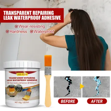 100g Waterproof Coating Sealant Agent Transparent Glue Invisible Paste Glue  With Brush Adhesive Repair Tool Home Roof Bathroom
