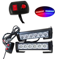 ไฟไซเรน ไฟLED ไฟแรง 3W LED206 12v แดง-น้ำเงิน 2 ชิ้น