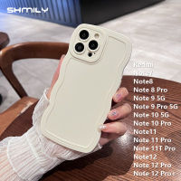 สำหรับ Note7 Redmi Note8 Note 8 Pro Note 9 5G Note 9 Pro 5G Note 10 5G Note 10 Pro Note11 Note 11 Pro Note 11T Pro Note12 Note 12 Pro Note 12 Pro + หรูหราเคสโทรศัพท์สีทึบคลื่น TPU ซิลิโคนนิ่มฝาครอบโทรศัพท์แฟชั่นแบบเรียบง่ายยอดนิยม