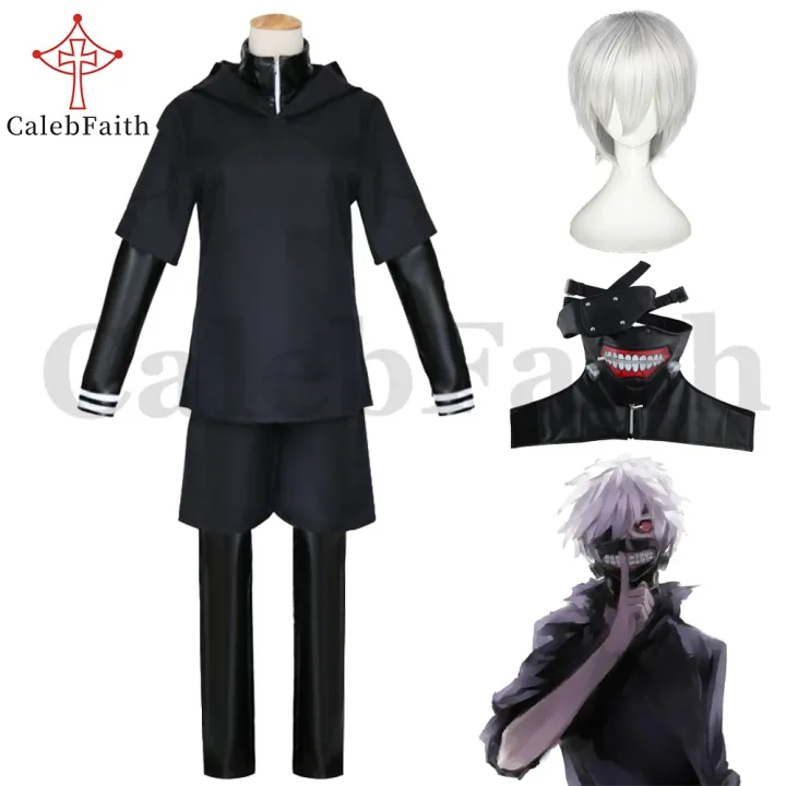 Calebfaith Anime Tokyo Ghoul - Ken Kaneki Cosplay Costume Leather ...