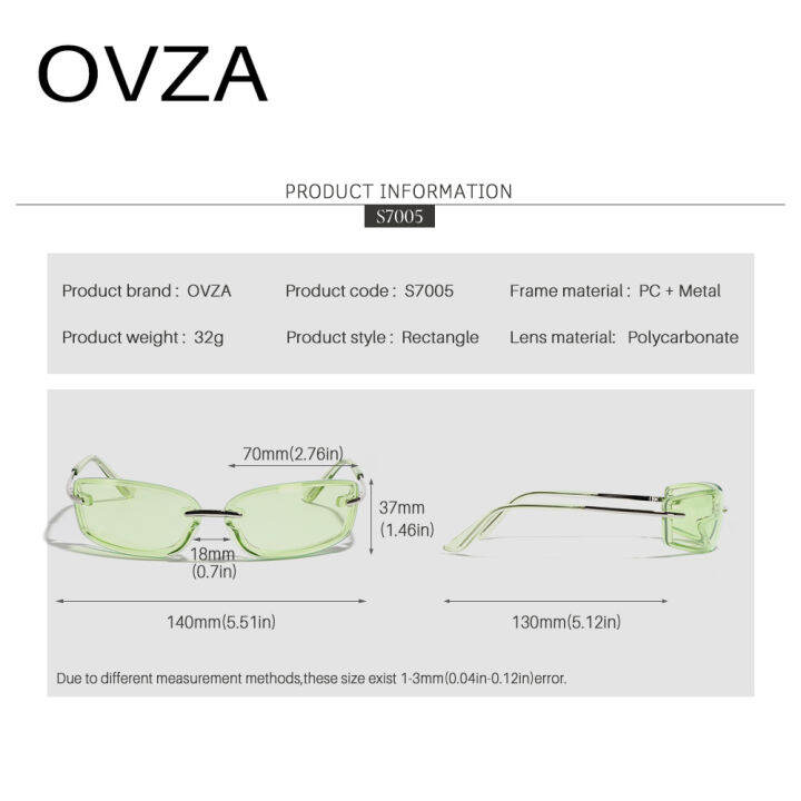 ovza-แว่นกันแดดสำหรับผู้หญิงที่ไร้ขอบแฟชั่นแบรนด์ดีไซเนอร์-y2k-สไตล์พันปี2023แว่นตากันแดดผู้ชายใหม่-s7005สีเงินสะท้อนแสง