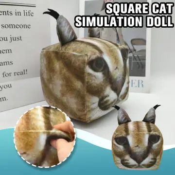 3D Square Cat Plush Raise A Floppa Cat Stuffed Animals Kawaii Plushie Big  Cat Doll Kids Soft Peluche Toys Gifts