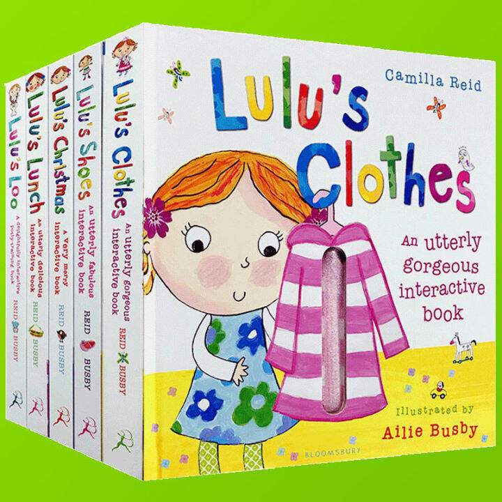 lulu-lulu-series-5หนังสือภาพต้นฉบับภาษาอังกฤษของแท้เด็กปกแข็งดำเนินการสัมผัส