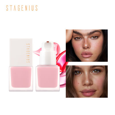 STAGENIUS Liquid Blush Velvet Matte Pigment Lasting Natural Facial Blusher Cheek Blush Face Contour Brightens แต่งหน้าเครื่องสำอาง