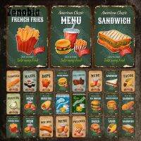 Food Metal Sign Hot Dog Burger Ice Cream Sushi Menu Tin Signs Restraunt Decoration Decorative Tin Plate Kitchen Cafe Wall Decor，Contact the seller, free customization