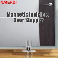 NAIERDI Invisible Magnetic Door Stop Brass Door Stopper Heavy Duty Hidden Door Stop Door Hardware For Door Floor Installation