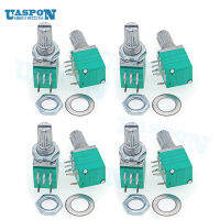 5pcs RV097NS 50K 10K 100K single linked potentiometer B50K B10K B100K with a switch audio 8pin shaft 15mm power amplifier